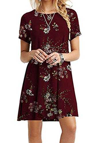 YMING Women's Long Shirt Mini Loose Summer Dress Basic Dress Casual T-Shirt Dress 16 Color XXS-XXXXXL