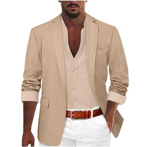 Men's Long-Sleeve Classic-Fit Button-Front Stretch Blazer Lightweight Business Suit Jackets Slim Fit Formal Business Suit Jackets Men's Blazers Slim Fit Sport Coat