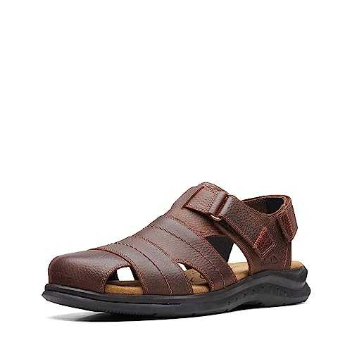 Men's Hapsford Cove Fisherman Sandal, Brown Tumbled Leather, 8.5 UK