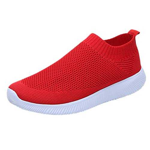 Trainers Women's 35-43 - Sports Shoes Women's Black Running Shoes Running Athletic Trainers Mesh Breathable Trainers Knitted Road Running Shoes with Cushioning Shoes Sporty Comfortable