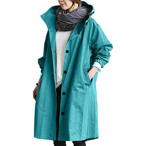 Cocila Loose Comfortable Hooded Coat Outwear Womens Elegant Windbreaker Wild Winter Women's Coat A New Day Jacket Coat Plus Size Women Lightweight Waterproof Jacket Womens