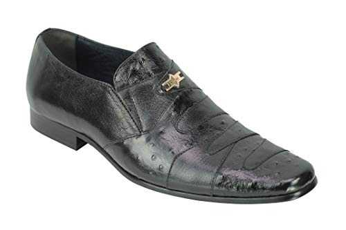 Mens Classic Designer Style Black Cream 2 Tone Real Leather Retro Slip on Loafers Dress Shoes