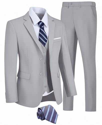 Men's Suits 3 Pieces Slim Fit Suit 2 Button Business Prom Formal Suit Blazer Jacket Vest Pants Set