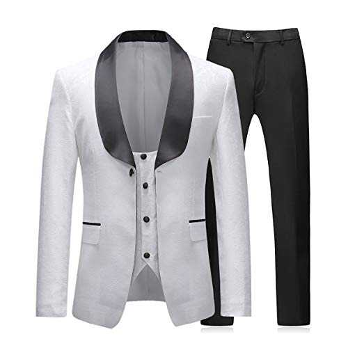 Frank Men's 3 Pieces Tuxedos Vintage Groomsmen Wedding Complete Outfits Prom Formal Tuxedo Suit