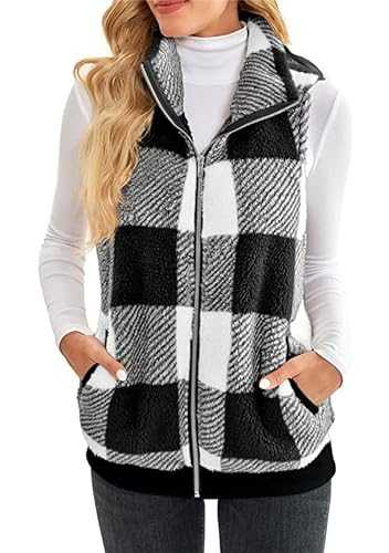 YMING Women's Reversible Shacket with Pockets Jacket Chunky Plush Outerwear Sweatshirt Fall Winter Fleece Warm Vest