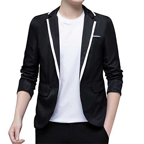 Blazers for Men UK Wedding Prom Suits Notched Lapel Soft-Handle Chic Tuxedo Slim Fit Single Breasted Dress Suits Contrast Color Patchwork Lightweight Blazer Versatile Wardrobe Essential