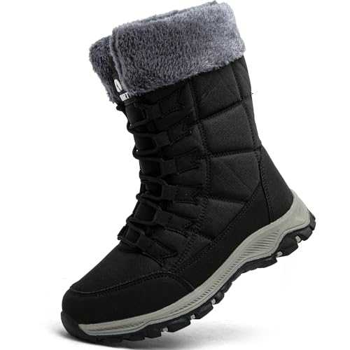 VTASQ Snow Boots Womens Waterproof Warm Fur Lined Ankle Boots Anti-Slip Ankle Boots Mid Calf Hiking Outdoor Lightweight Snow Shoes