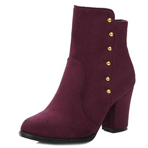SJJH Women Ankle Boots with Chunky Heel and Rounded Toe