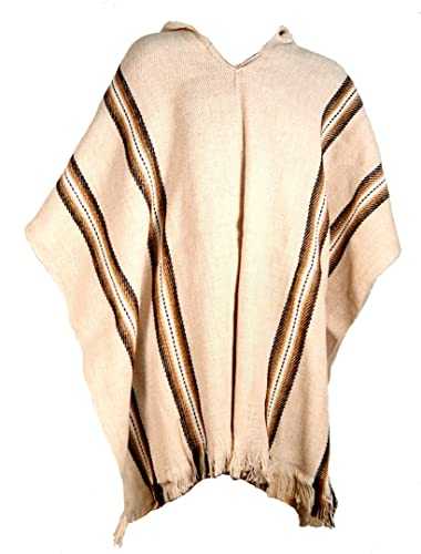 Terrapin Trading Fair Trade Mens Alpaca Wool Woollen Poncho Cape from Bolivia