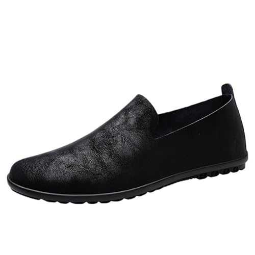 All-Match Leather Men Business Dress Shoes Black Pointy Breathable Shoes Fashion Men Driving Flats Comfortable Slip On Formal Loafers