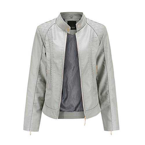 Cocila Women Classic Faux Leather Jacket Zipper Warm Winter Women Overcoat Leather Tops Outwear Jacket Short Coat Women's Coat Plus Size Coat for Women