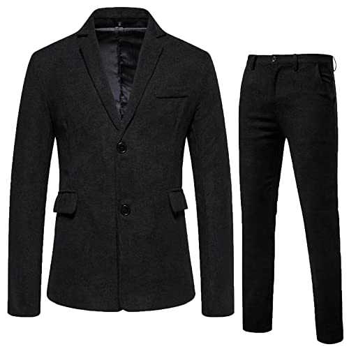 Men's casual corduroy suit set,Wedding party suit set for men, blazer and trousers, autumn and winter fashion, comfortable business outfit, versatile office wear, smart casual style.