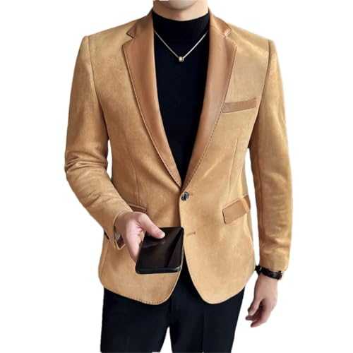 Men's Patchwork Slim Fit Suit Blazer Korean Elegant Suit Blazer for Designer Dress Jackets
