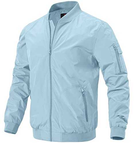 Men's Windproof Bomber Jacket Lightweight Windbreaker Outdoor Golf Fashion Coat