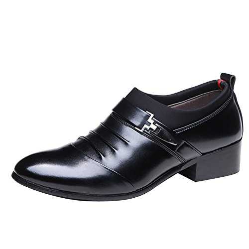 Gaorui Men Fashion Pointed Business Formal Dress Shoes Faux Leather Loafers Wedding Party Office Casual Shoes