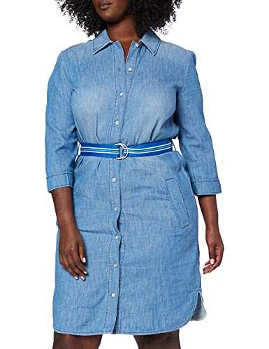 Marc O'Polo Women's 903939026053 Dress, (Light Drapy Cotton Denim 049), X-Large