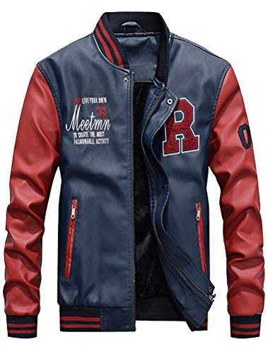 FTCayanz Men's Bomber Varsity Jackets College Baseball Jacket Winter Casual Coat