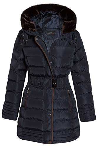 Shelikes Women's Long Padded Coat Winter Warm Quilted Jacket Hooded Parka Coats With Removable Faux Fur Hood For Ladies