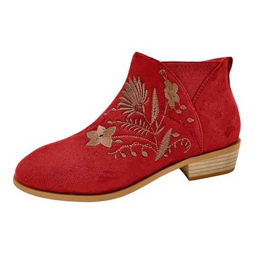 Fashion Boots for Ladies - Short Chelsea Booties Mid Calf Western Boots Waterproof Rain Boots Ankle Boots Ladies Flat Heel Hardwearing Sole Hiking Outdoor Trekking Boots