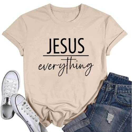 Womens Jesus Cross Graphic Tee Bible Verse Shirts Christian Religious T Shirt Casual Short Sleeve Jesus Devotee Gift Tops