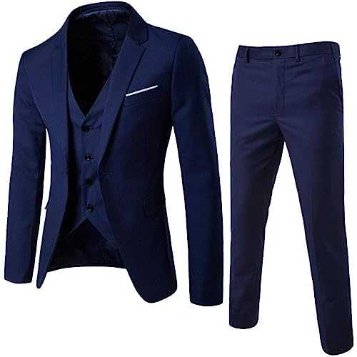 Wedding Suits for Men, Mens Suits 2 Piece Slim Fit Men Spring and Autumn Suit Suit Wedding Dress Jacket for Men Silm Fit Suit Business Wedding Jackets Dinner Jackets for Men UK