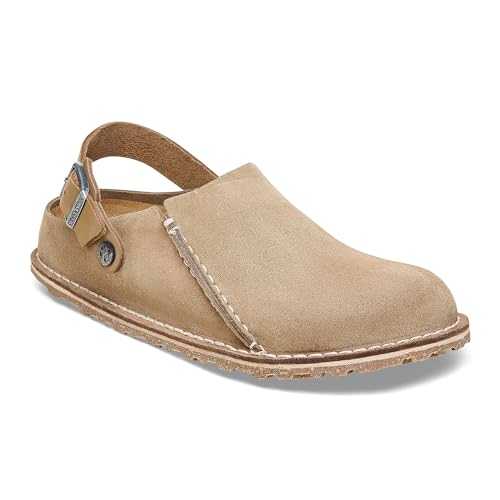 LUTRY Premium Suede Suede Leather Womens Clogs, Gray Taupe, 7-7.5 Narrow Women/5-5.5 Narrow Men