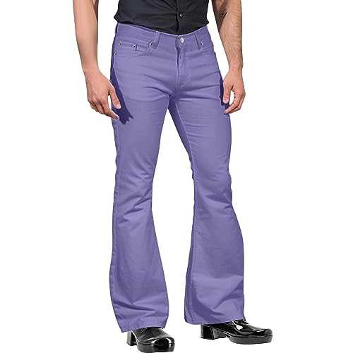 Generisch Men's Casual Trousers Long with Pockets, Flared Trousers, Men's Long, Suit Trousers, Lightweight Relaxation Trousers, Regular Fit Chino Trousers with Button Placket, Quick-Drying Stand