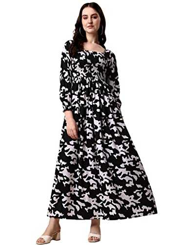 Sheetal Associates Women's Floral Printed Crepe Full Length Dress