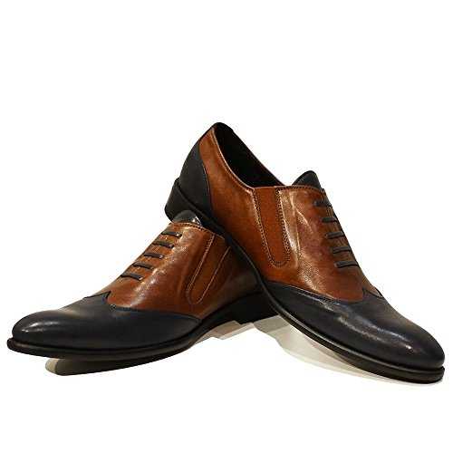 PeppeShoes Modello Massimo - Handmade Italian Leather Mens Color Brown Moccasins Loafers - Cowhide Smooth Leather - Slip-On