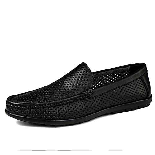 New Mens Loafers Breathable Lightweight Loafer Shoes Leather Flat Heel Resistant Anti-slip Casual Classic Slip On