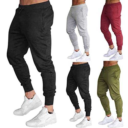 Mens Tracksuit Bottoms Denim Joggers for Men UK Work Trousers Men Stretch Fit Tapered Legs Elasticated Waist Trousers for Men Drawstring Combat Trousers Tactical Trousers Breathable