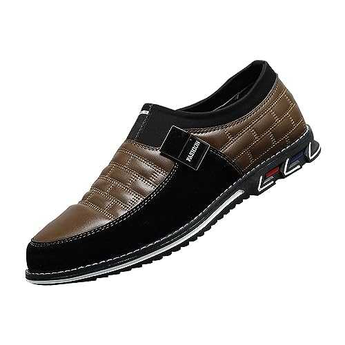 Oxford Shoes Men - Solid Color Flat Bottom Business Shoes Shoes Soft-Surface Formal Dress Shoes Low Top Shallow Mouth Work Footwear Wide Fitting Wedding Artificial Leather Loafers
