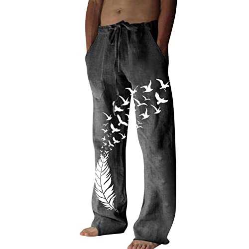 NOAGENJT Mens and Solid Color Casual Pants Japanese Sports Slim Pants Feet 9 10 Men Cargo Trousers Jogger Pants Casual Sports Slim Fit Us Men's Elasticated Waist Work Trousers