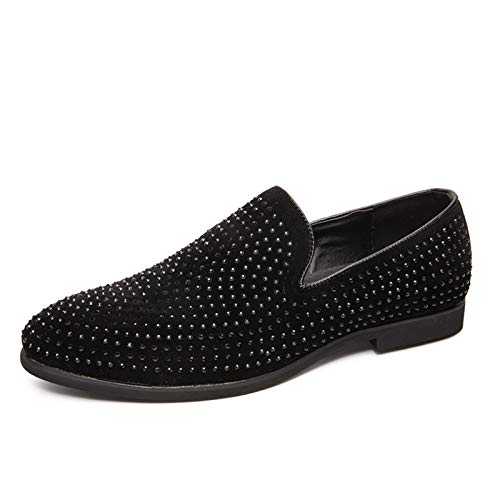 New Mens Loafers Shoe Shiny Loafer Shoes PU Leather Flexible Flat Heel Comfortable Party Slip-on