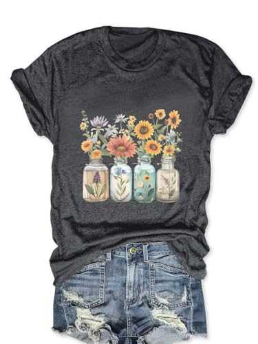 Savarana Graphic Tees for Women Be Kind Letter Print Shirts Funny Love Heart T Shirt Inspirational Happy Short Sleeve Tops