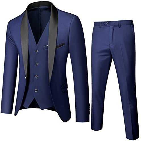 Men One Button Solid Shawl Lapel Set Solid Color Wedding Classic Tuxedo Set Slim Fit Wedding Business Suits