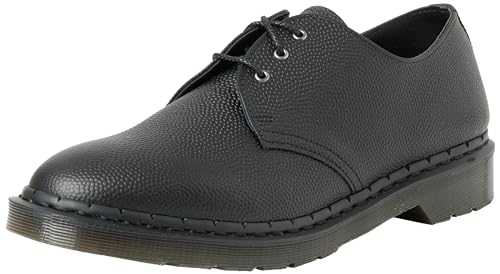 DR MARTENS Men's 3 Eye Shoe Boots, Black Atlas Pebble Grain, 7 UK