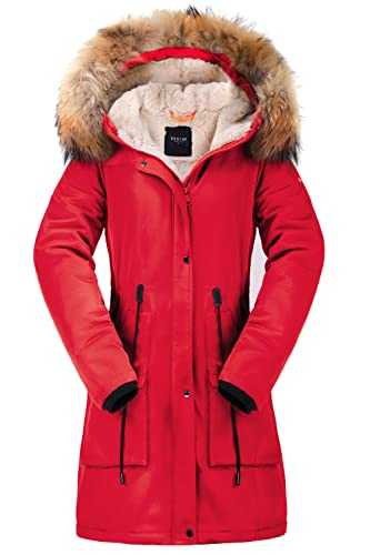 Orolay Women's Thicken Fleece Lined Parka Winter Coat Hooded Jacket with Removable Fur Collar