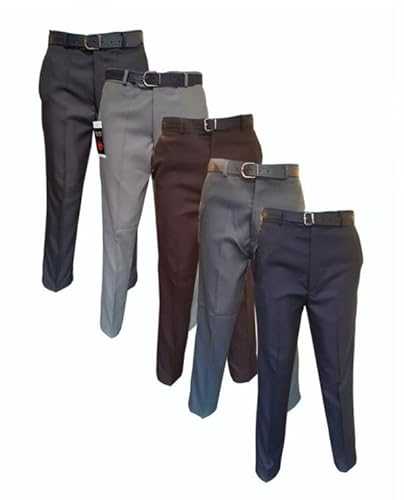 Gillicci Mens Smart Casual Party Business Formal Work Office School Straight Polyester Easy Care Trousers Pants