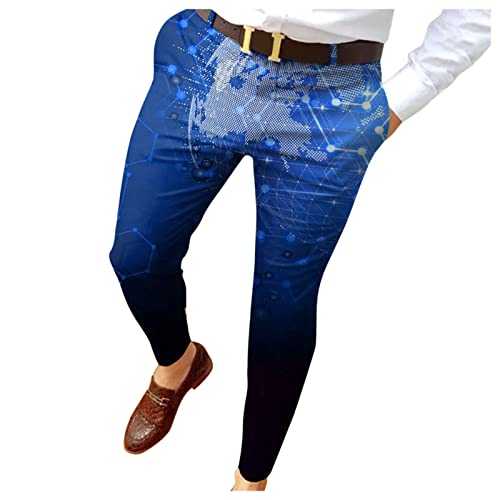 Slim Fit Sports Cargo Trousers with Pockets Men's Printed Suit Trousers Younger-Looking Stylish Colorful Comfy Stretch Pants for Men Classic Designer Training Pant Outdoor Activities
