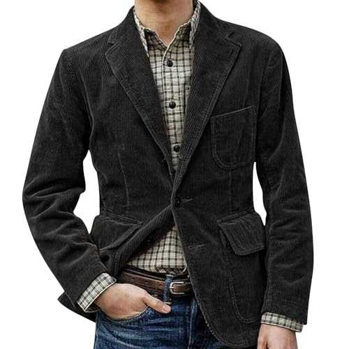 Men's Corduroy Blazer 2024 UK Fall Trendy Single Breasted Jacket Slim Fit Wedding Dinner Tuxedo Business Casual Jackets Chic Coats Vintage Velvet Dress Suit