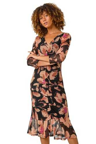 Roman Originals Ruched Floral Frill Dress