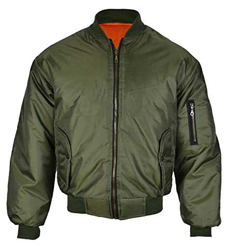Mens MA1 Bomber Jacket Reversible Army Pilot Security Doorman Biker Flight Workwear Lightweight Outer Wear Outdoor Baseball Festival Casual Classic Retro Scooter Brass Zip Coat
