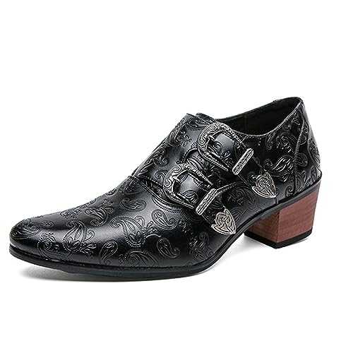 Mens Leather Loafers with Two Monk Straps Slip On Waterproof Arch Support Oxford Formal Business Casual Comfortable Suit Shoes