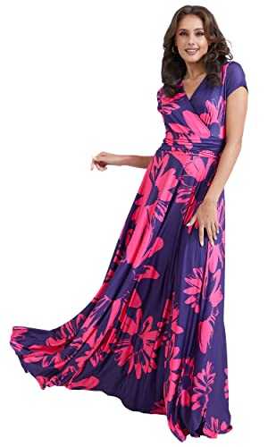 KOH KOH Womens Long Modest Floor Length Flowing Summer Print Maxi Dress Gown