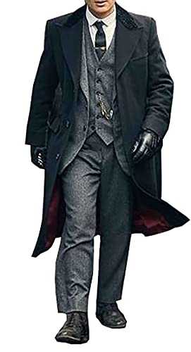 PJapparel Peaky Blinders Coat, Black - Wool, L