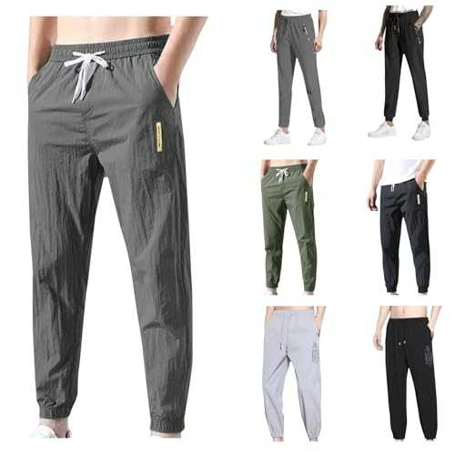 Tracksuit Bottoms Men Lightweight Joggers Pants Dry Running Hiking Trousers Athletic Workout Track Pants with Pockets Casual Elasticated Waist Sweatpants Lounge Pants