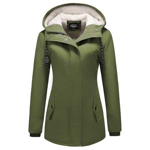 MODFUL Women's Warm Winter Coat Thicken Fleece Lined Parka Plus Size Jacket With Hood