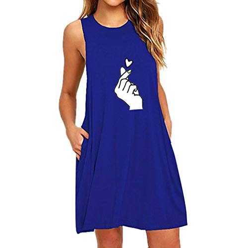Plus Size Summer Dresses for Women UK Sale Clearance Funny Hearts Printed Sleeveless Casual Dresses Crew Neck A Line Sundresses Ladies Dress with Pocket Size 8-24