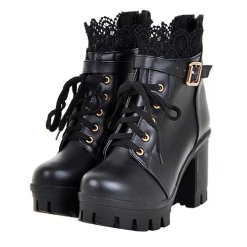 DEARMAMY Fashion Female Short Boots +pumps High Heels Chunky Heels Shoes Mules for Women Heels Boots for Women with Heel White Shoe Lining: Artificial Short Plush